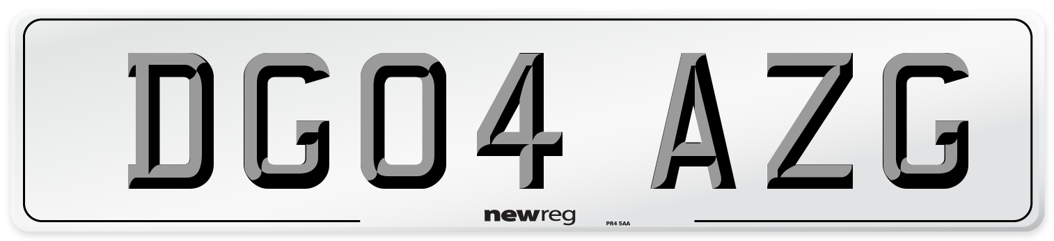 DG04 AZG Number Plate from New Reg